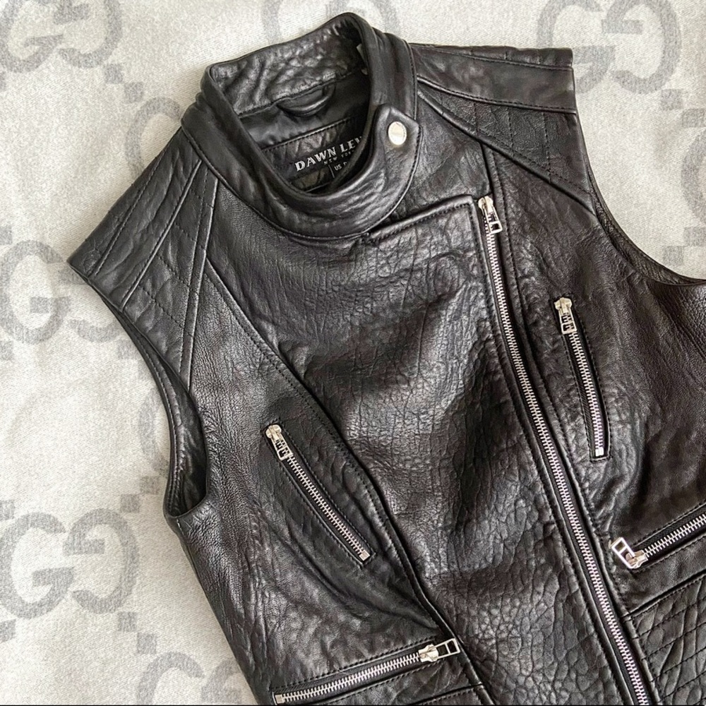 Dawn Levy Leather Vest, Size S/36